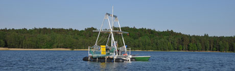 a drilling platform on a polish lake
