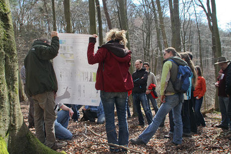 Impression Excursion 1st ICLEA Workshop 2012, a group is listening to the guides explanation